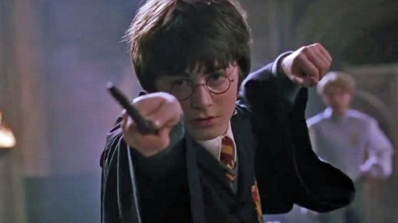 Harry casting a spell