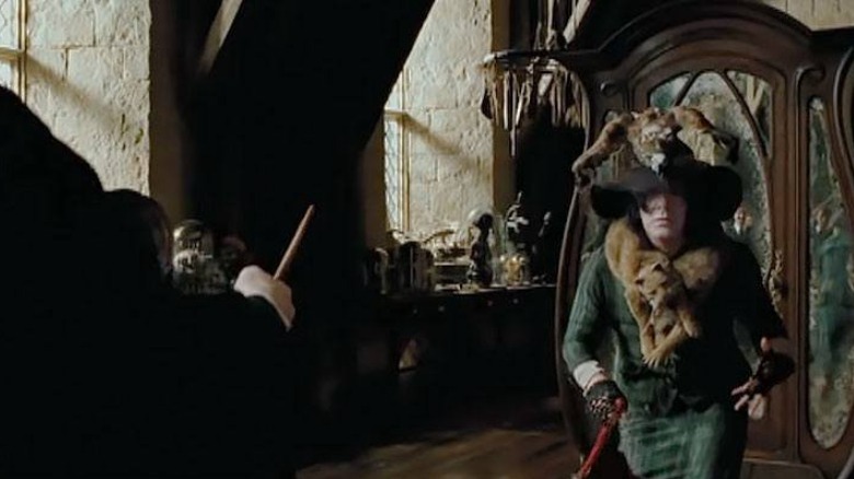 Boggart as Snape wearing a dress