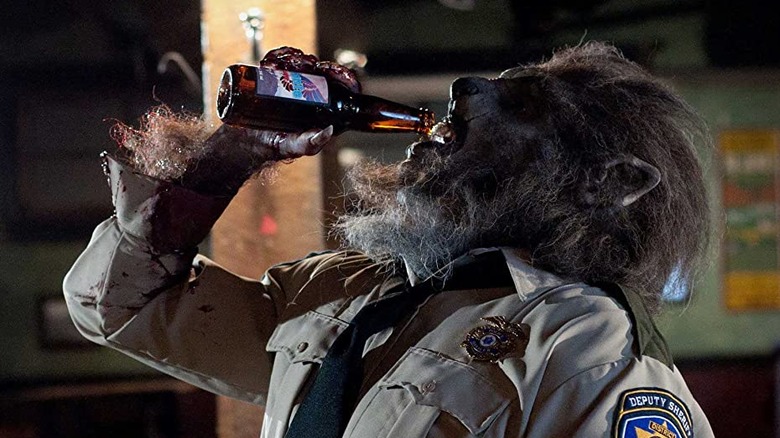 Wolfcop drinking beer