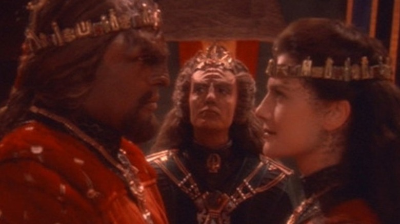 Worf and Dax exchanging vows