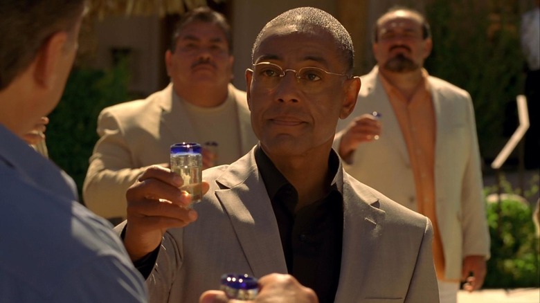 Gus Fring raising tequila shot