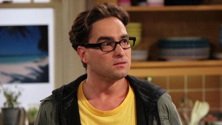 Johnny Galecki as Leonard looking confused