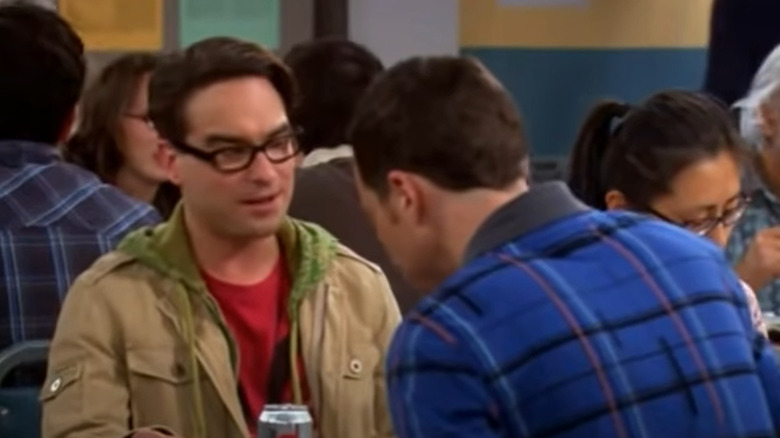 Leonard talks to Sheldon