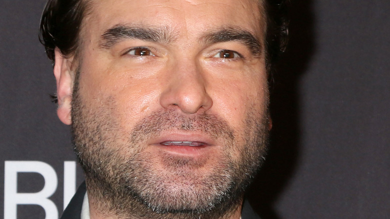 Johnny Galecki with mouth open slightly