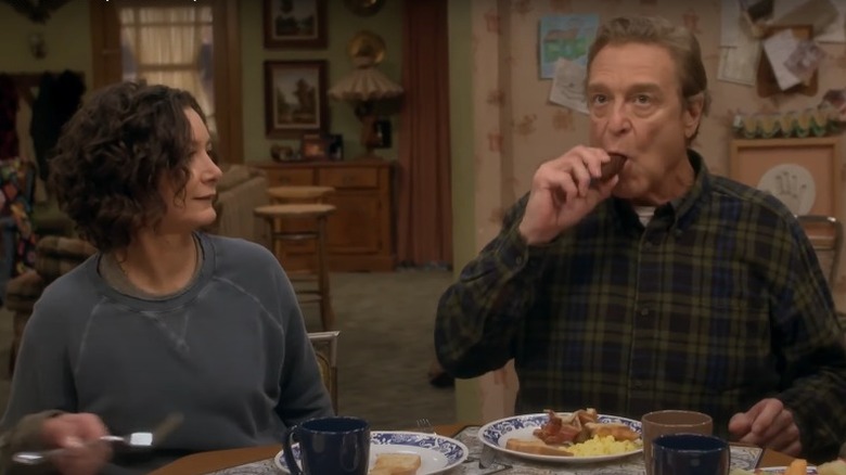 Darlene and Dan Conner at the breakfast table