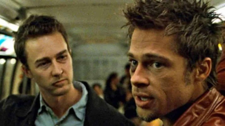 Ed Norton Brad Pitt subway Fight Club