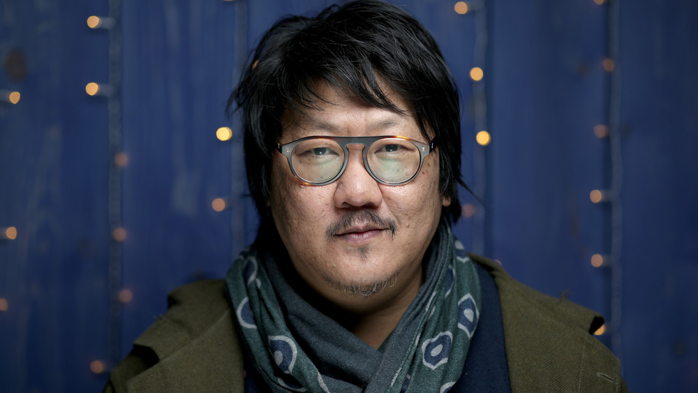 Benedict Wong scarf glasses