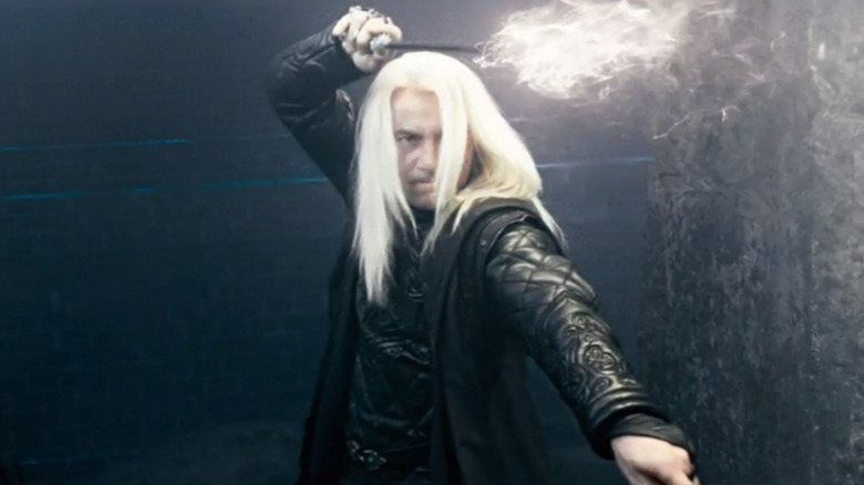 Lucius Malfoy attacking in the Department of Mysteries