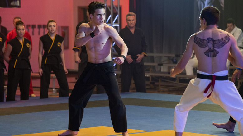 Tanner Buchanan and Jacob Bertrand in Cobra Kai