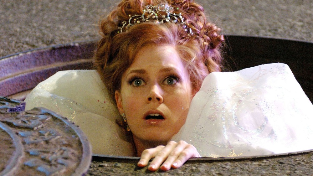 Amy Adams as Princess Giselle, emerging from the manhole in Enchanted