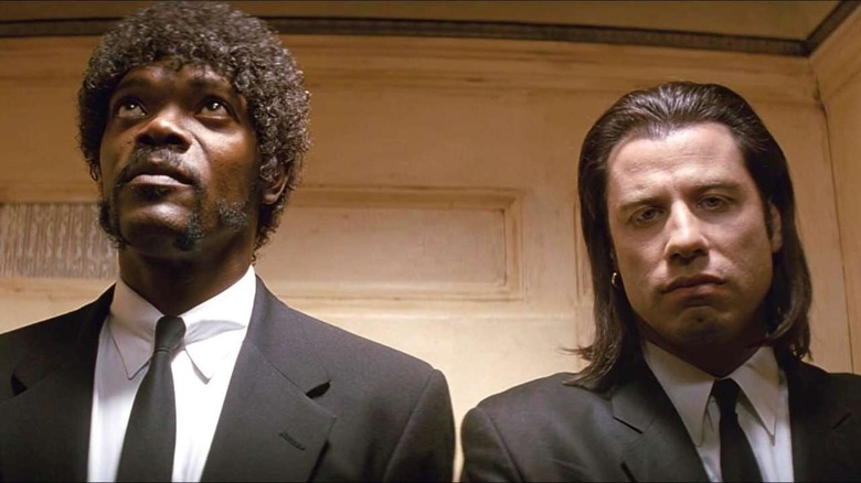 Samuel L. Jackson and John Travolta in elevator