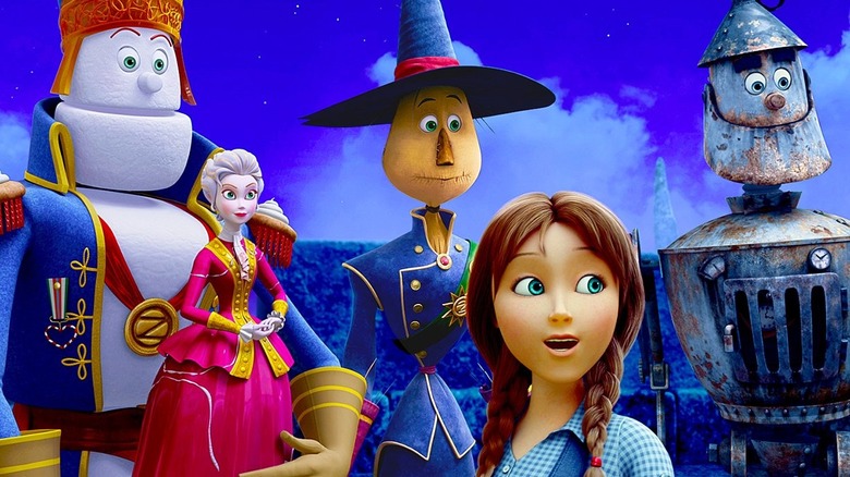 Dorothy, Scarecrow, Tin Man, Marshal Mallow, and China Princess together