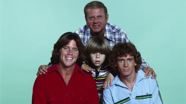 Actors of the television series "Eight is Enough" Dick Van Patten (top), (bottom, L-R) Grant Goodeve, Adam Rich and Willie Aames.