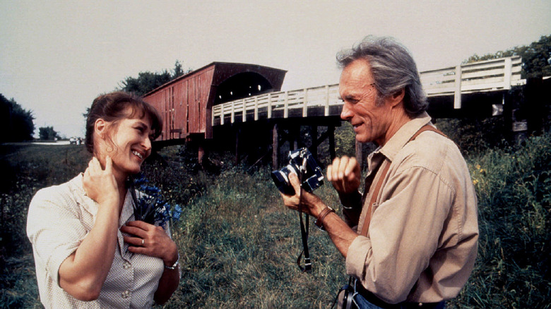 Meryl Streep and Clint Eastwood laughing