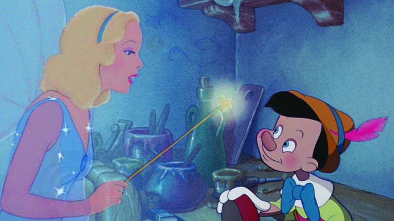 Fairy talking to Pinocchio