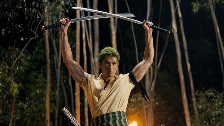 Zoro unsheathing his swords