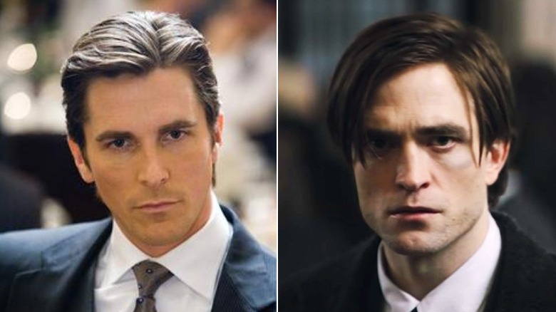 Christian Bale and Robert Pattinson as Bruce