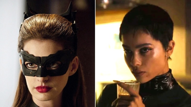 Anne Hathaway and Zoe Kravtiz as Catwoman