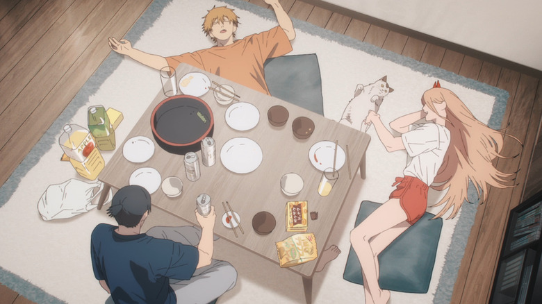 Denji, Aki, and Power relaxing