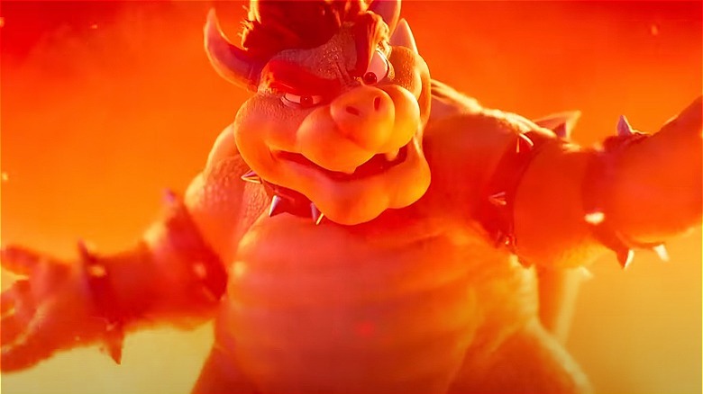 Bowser makes a threatening pose