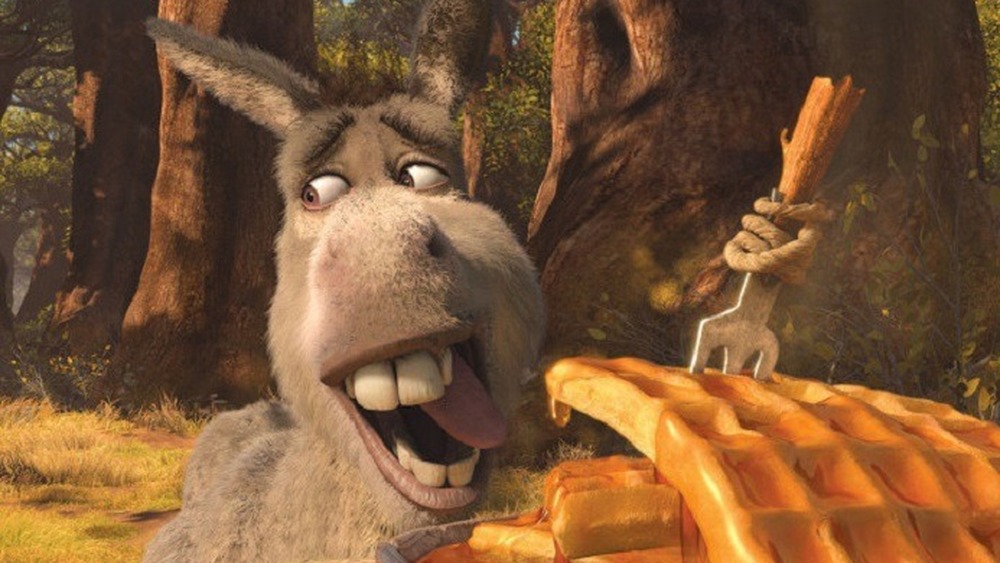 Donkey gets ready to eat