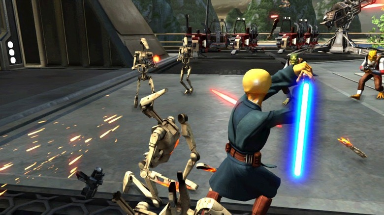 A Jedi doing battle