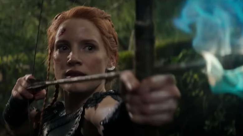 Jessica Chastain firing arrow