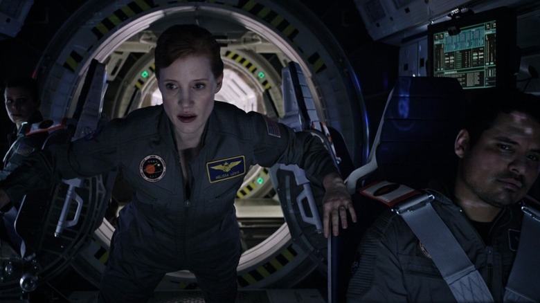 Jessica Chastain leading a space crew