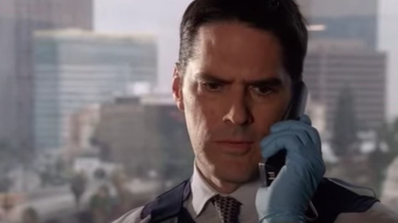 Criminal Minds Hotchner talks on phone