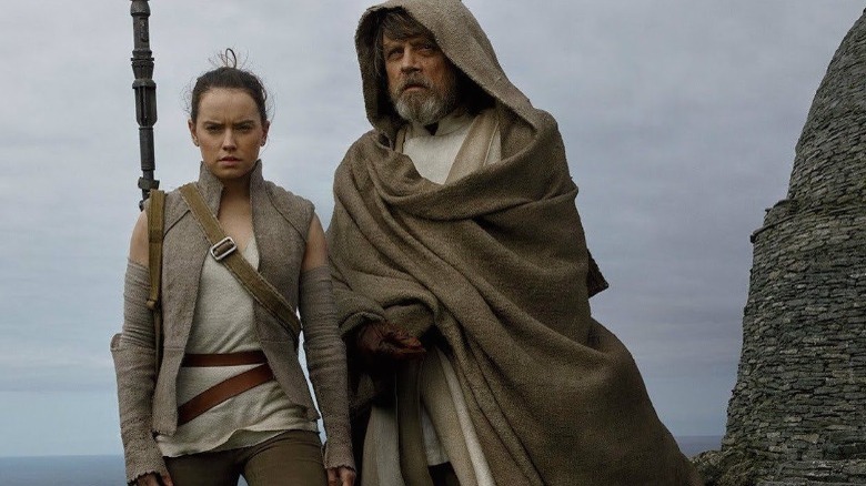 Luke and Rey training