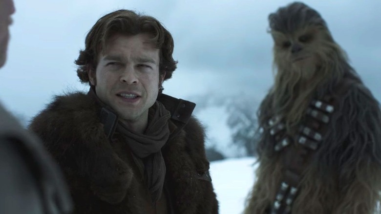 Han Solo and Chewbacca in snow