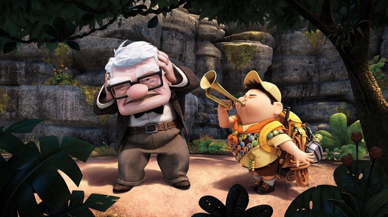 Carl Fredrickson and Russell in the wilderness