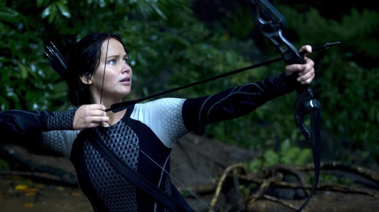 Katniss shooting an arrow