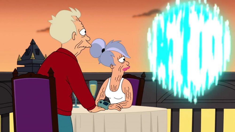 Futurama's Fry and Leela in "Meanwhile"