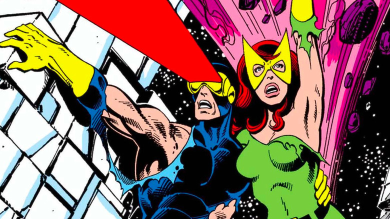 Cyclops and Marvel Girl fighting