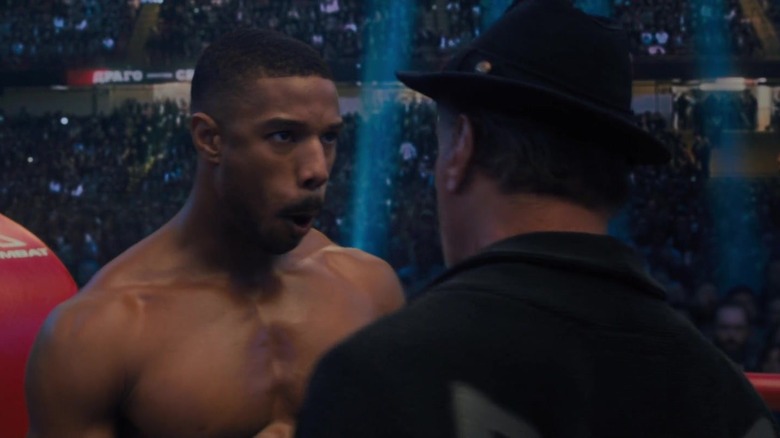 Michael B. Jordan entering the ring