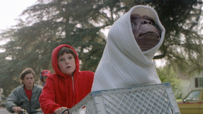 Elliott and E.T. on bike