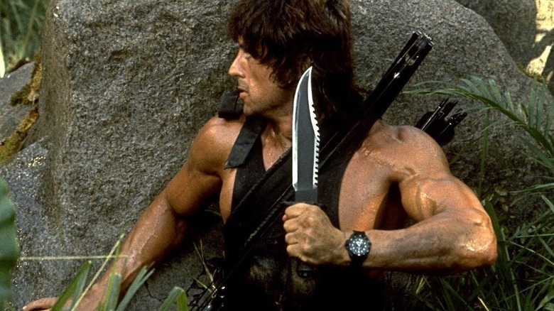 John Rambo wields knife