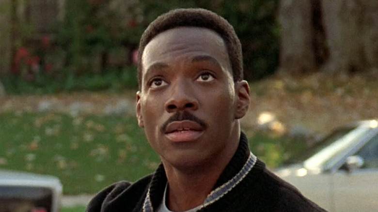 Eddie Murphy looks up