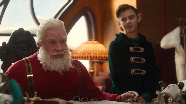 Santa talking to his elves