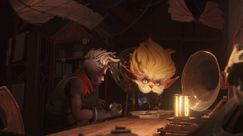 Ekko and Heimerdinger in Firelights' hideout