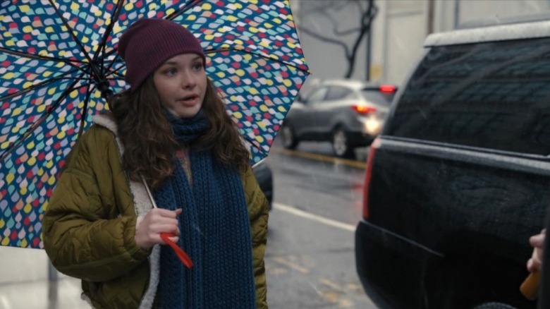 Lucy under umbrella