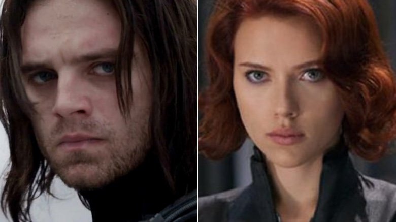 Split image of Bucky and Black Widow