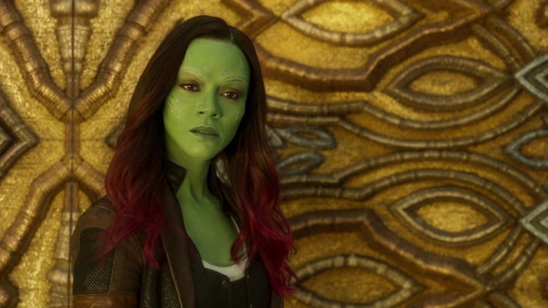 Zoe Saldana as Gamora in Guardians of the Galaxy Vol. 2