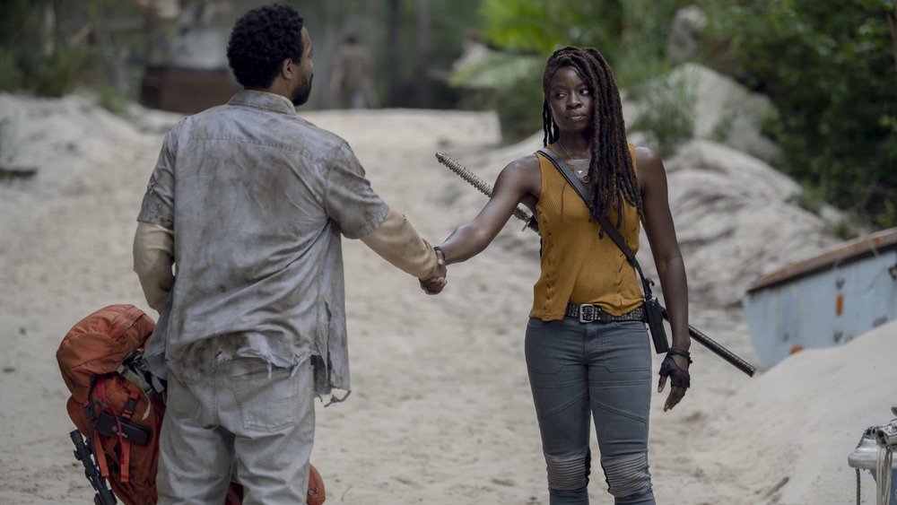 Virgil with Michonne in The Walking Dead