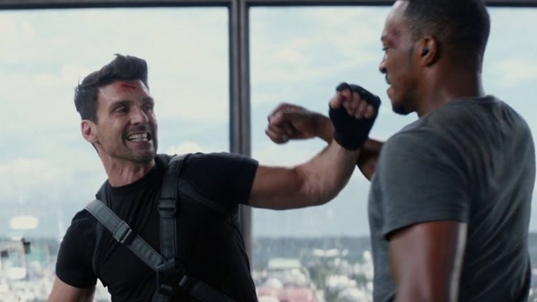 Frank Grillo and Anthony Mackie in Captain America: The Winter Soldier