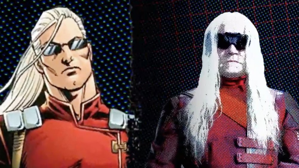 Split image of Savant in the comics and Michael Rooker