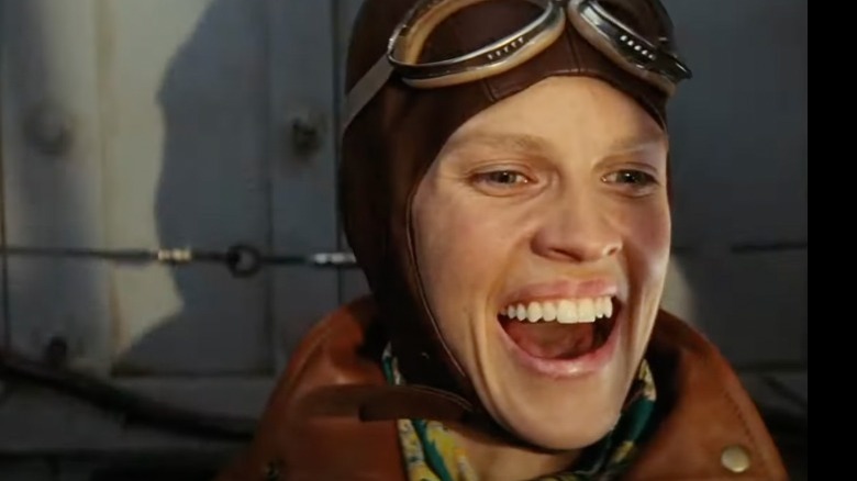 Hilary Swank shouting as Amelia Earhart