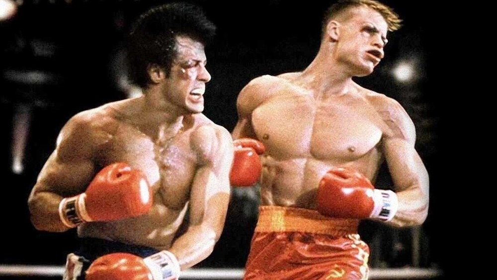 Rocky Balboa punching Ivan Drago