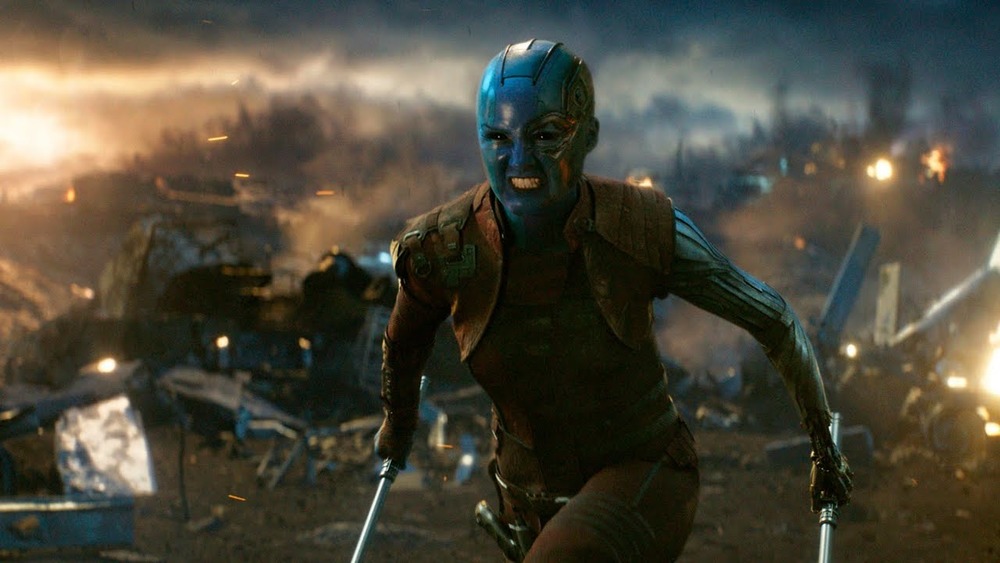 Nebula (Karen Gillan) runs into battle in Avengers: Endgame